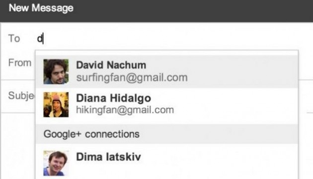 Gmail te permite enviar correos a perfiles de Google Plus